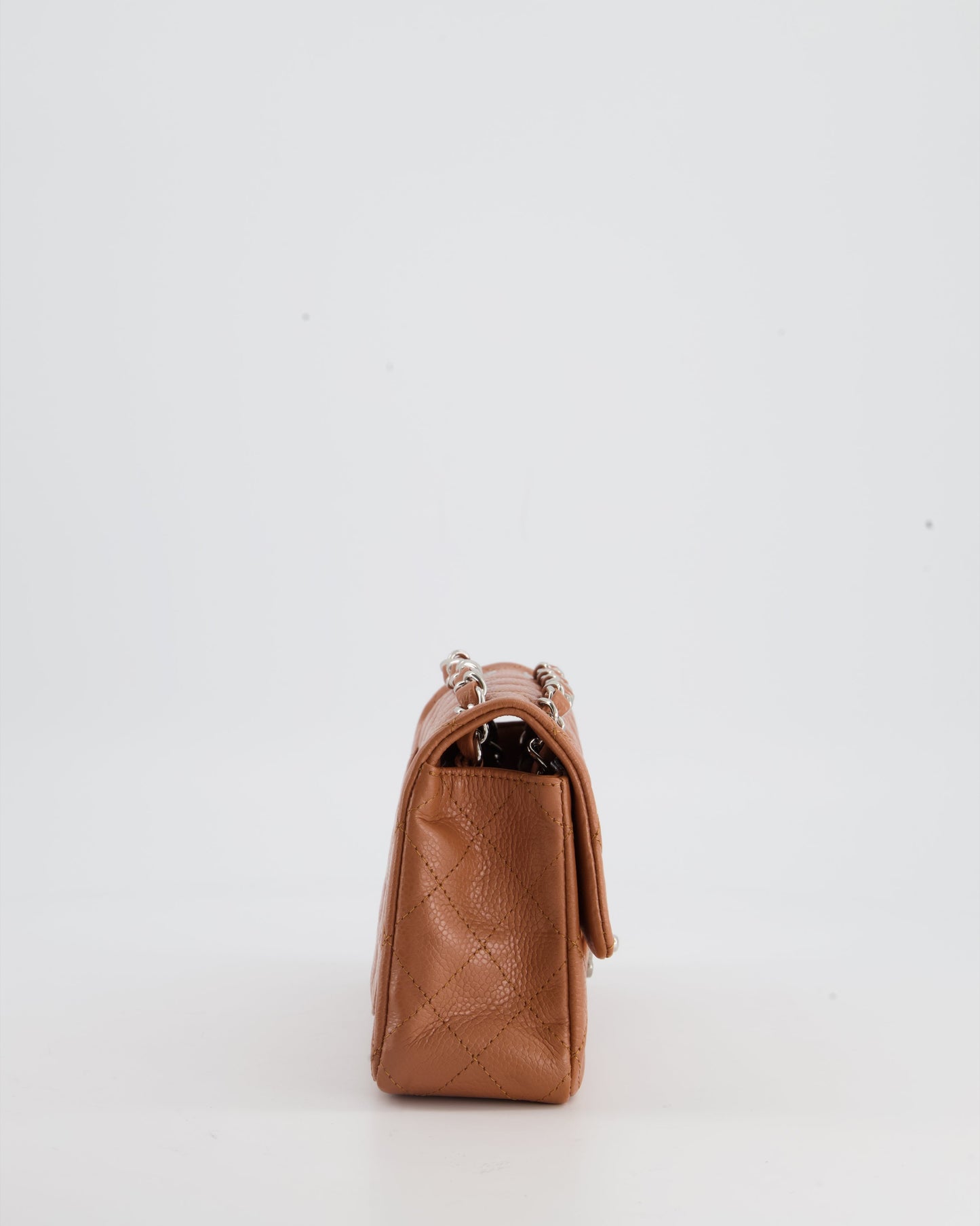 Chanel Caramel Mini Rectangular Bag in Caviar Leather with Silver Hardware