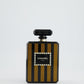*COLLECTORS* Chanel Black and Glittered Gold Glittered Plexiglass Perfume Bottle with Pearl Detail
