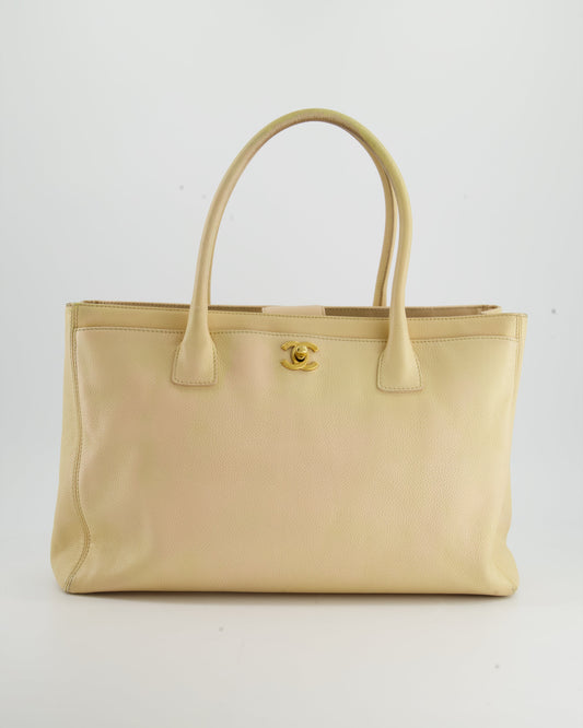 Chanel   Beige Executive Tote Bag in Leather with 24K Gold Hardware