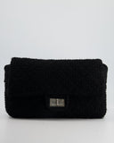 Chanel Large Black Reissue Bag in Tweed Fabric with Ruthenium Hardware