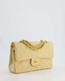 * Chanel Beige Small Fabric Double Flap Bag with 24K Gold Hardware