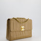 * Chanel Caramel Jumbo Mademoiselle Caviar Flap Bag with Vertical Stitch Detail & 24K Gold Hardware