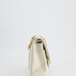 Chanel   White Stitched Edge Classic Double Flap Bag with 24K Gold Hardware