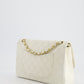 Chanel   White Stitched Edge Classic Double Flap Bag with 24K Gold Hardware