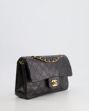 Chanel Black Small   Double Flap Bag in Lambskin Leather with 24K Gold Hardware