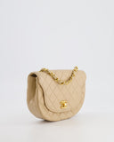 Chanel   Beige Mini Half Moon Bag with 24k Gold Hardware