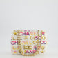 & CURRENT SEASON* Chanel Cruise 2024 White, Yellow, Pink and Blue Sequin Small Flap Bag with Gold Hardware