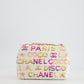 & CURRENT SEASON* Chanel Cruise 2024 White, Yellow, Pink and Blue Sequin Small Flap Bag with Gold Hardware