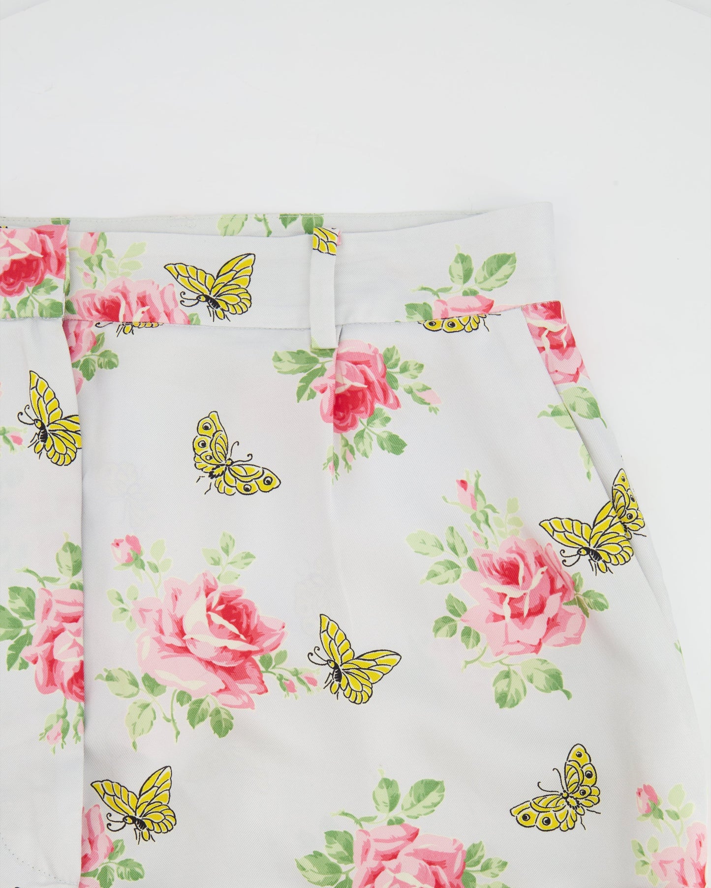 Prada Baby Blue Silk Floral High-Rise Pants Size IT 44 (UK 12)