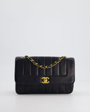 Chanel Navy   Mademoiselle Medium Lambskin Single Flap Bag with 24K Gold Hardware