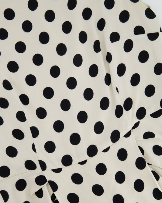 Prada White Polkadot Sleeveless Mini Pleated Dress Size IT 42 (UK 10)