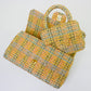 CHANEL 1994 Yellow Tweed Handbag Set AK31944b