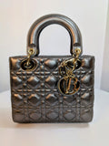 Dior Lady Dior Metallic Gray Cannage My ABCDior Bag