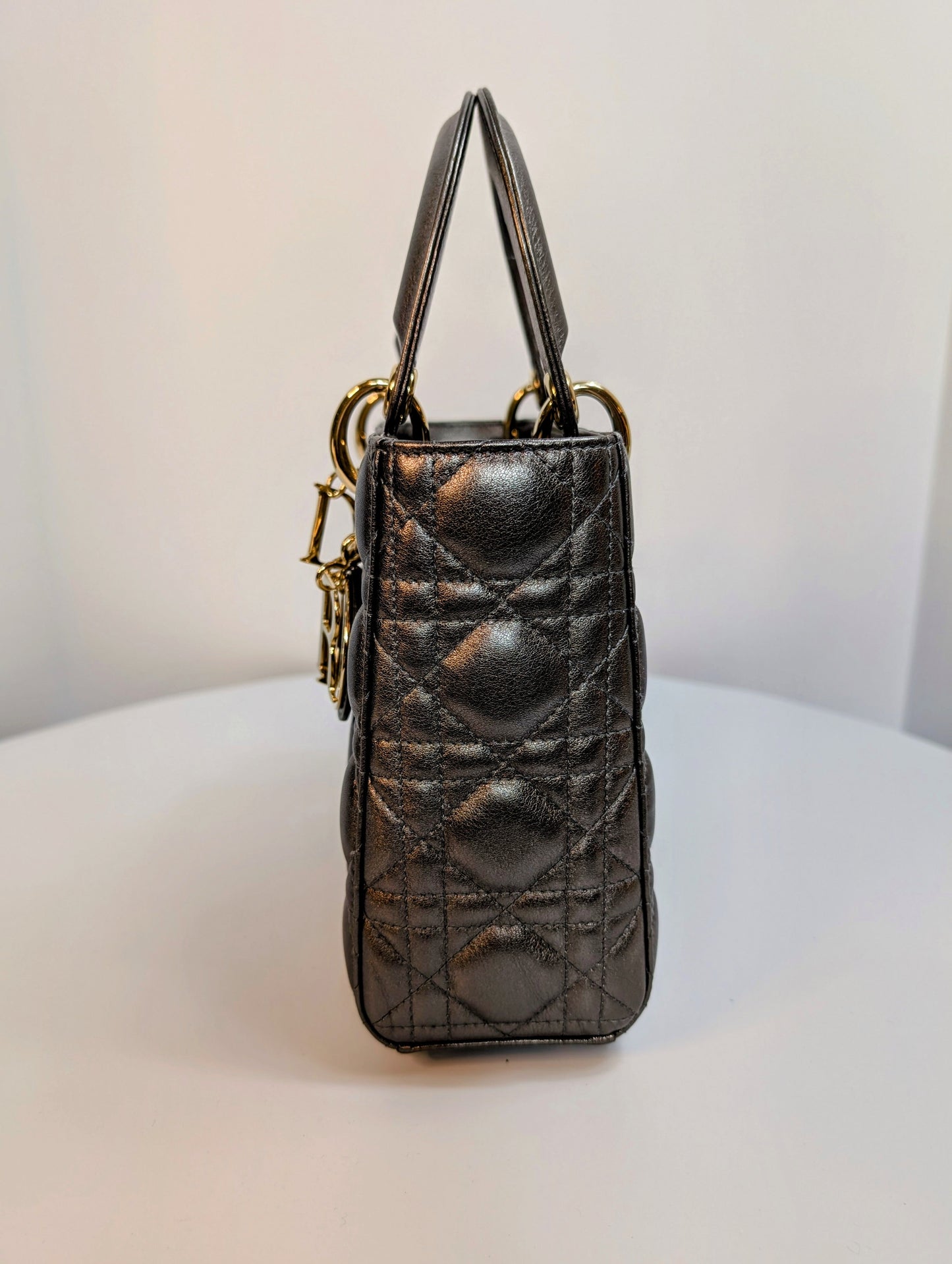 Dior Lady Dior Metallic Gray Cannage My ABCDior Bag
