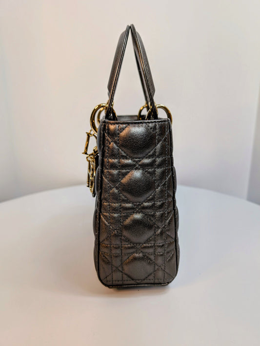 Dior Lady Dior Metallic Gray Cannage My ABCDior Bag