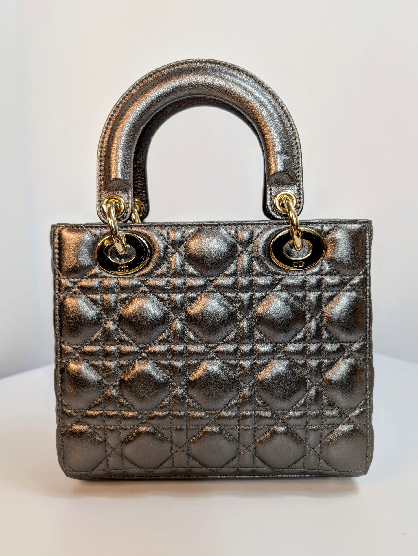 Dior Lady Dior Metallic Gray Cannage My ABCDior Bag