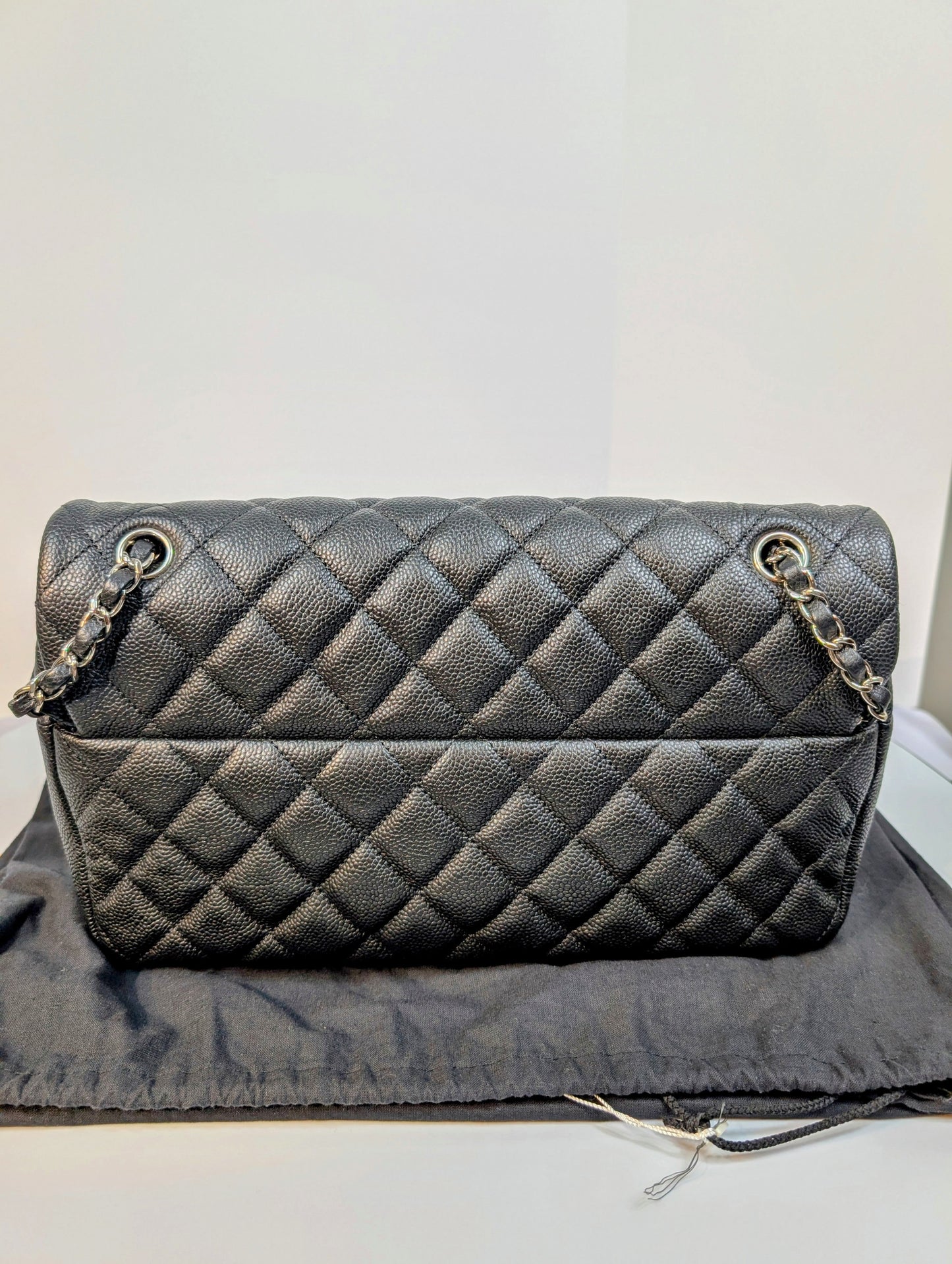 Chanel Black Caviar Jumbo Easy Flap Bag