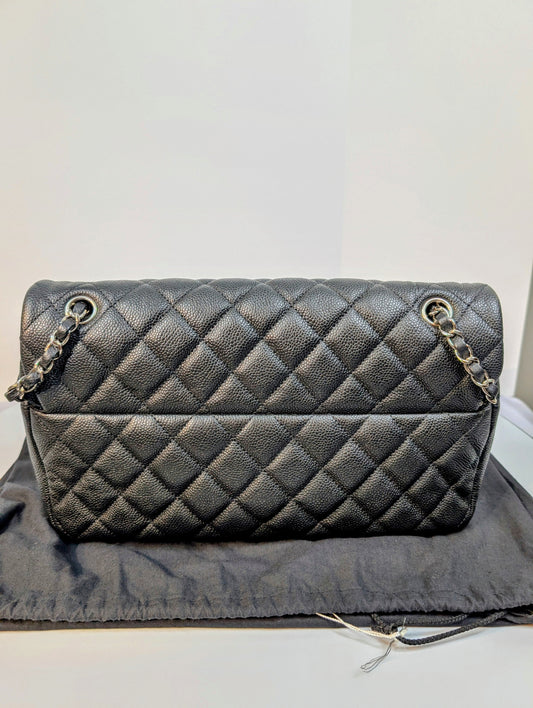 Chanel Black Caviar Jumbo Easy Flap Bag