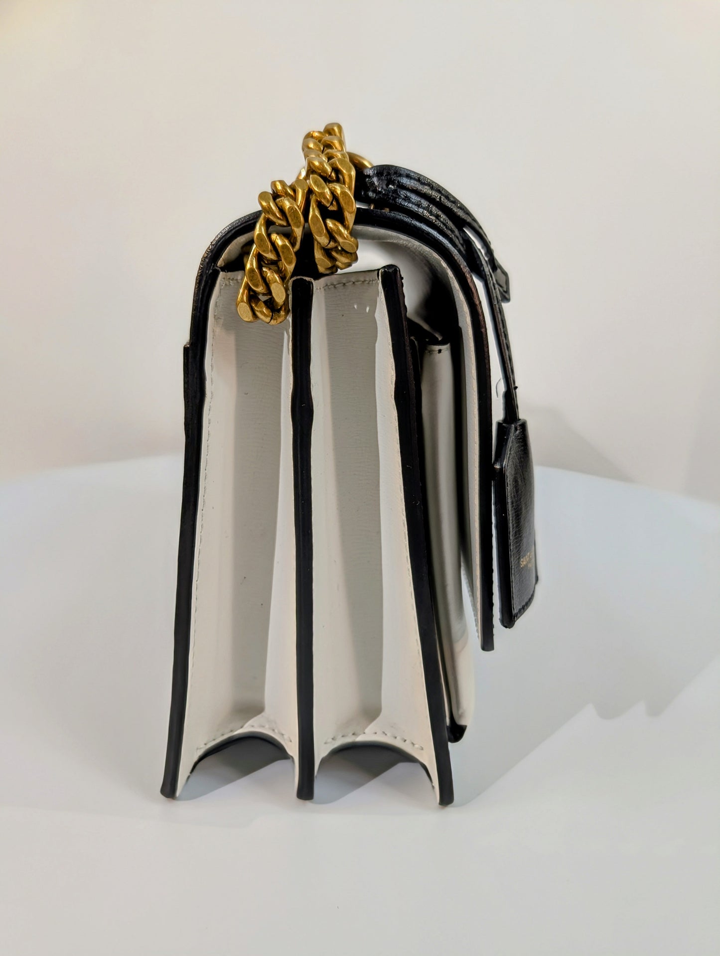 Yves Saint Laurent (YSL) Sunset Black and White Calfskin Shoulder Bag