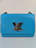 Louis Vuitton Cyan Blue Twist MM Bag in Epi Leather