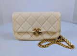 Chanel Melody Cream White Caviar Belt (or Crossbody) Bag