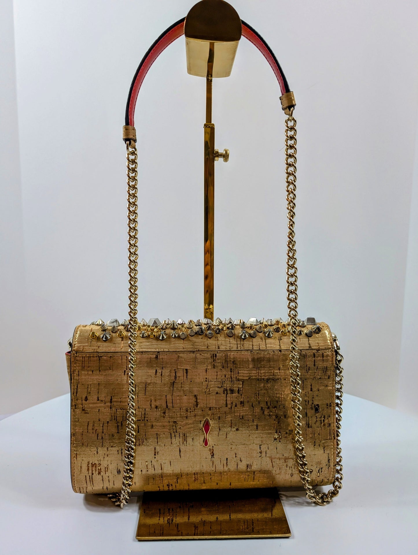 Christian Louboutin Gold "Sweet Charity" Clutch with Chain