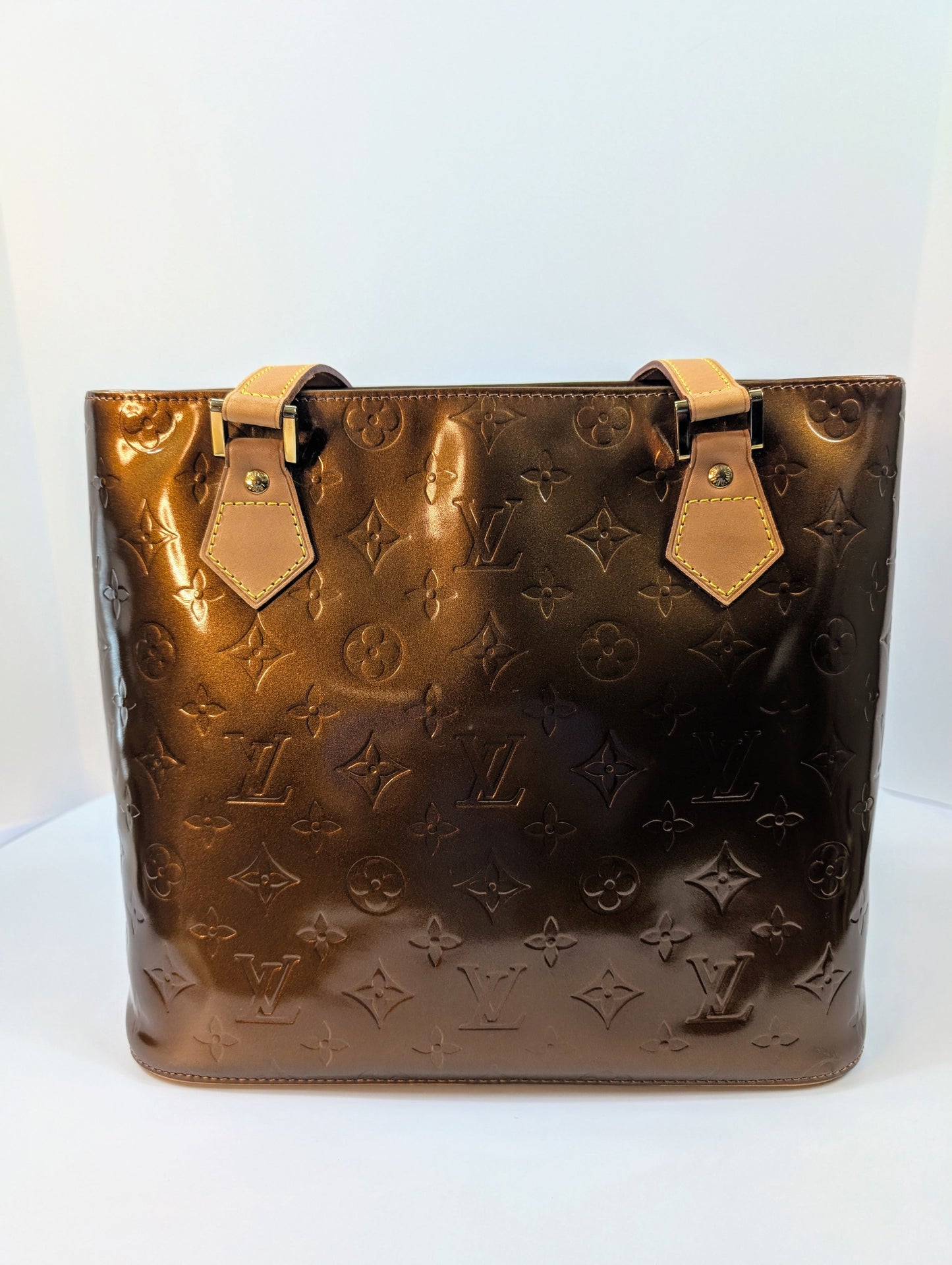 Louis Vuitton Houston Copper Monogram Vernis Leather Tote Bag and Matching LV Wallet