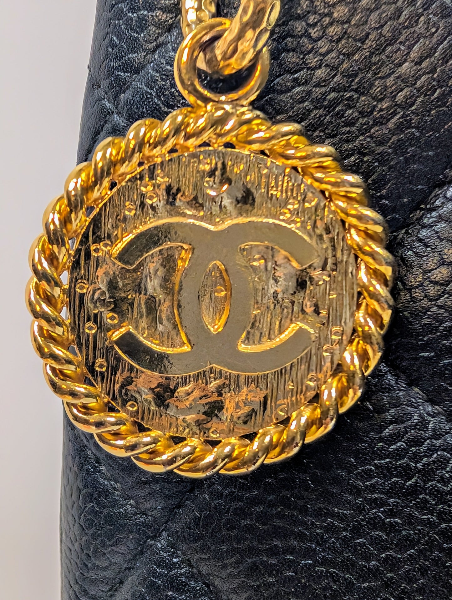 Chanel   Black Quilted Caviar Medallion Tote Bag