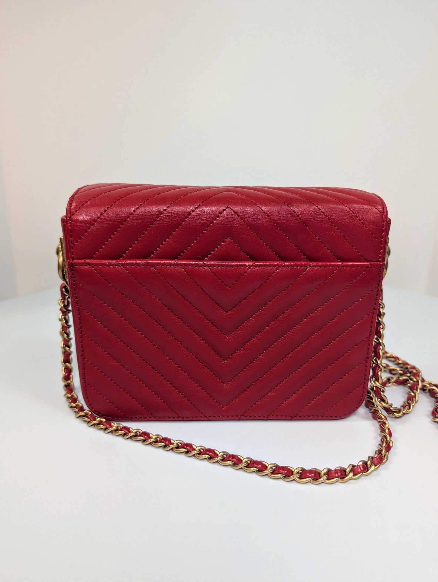 Chanel Red Chevron “Metiers d’Art Paris-Cosmopolite" Small Bag