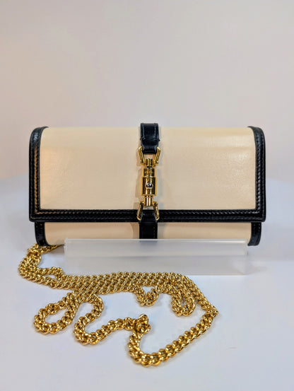 Gucci Cream Jackie 1961 Wallet on Chain with Gold Hardware