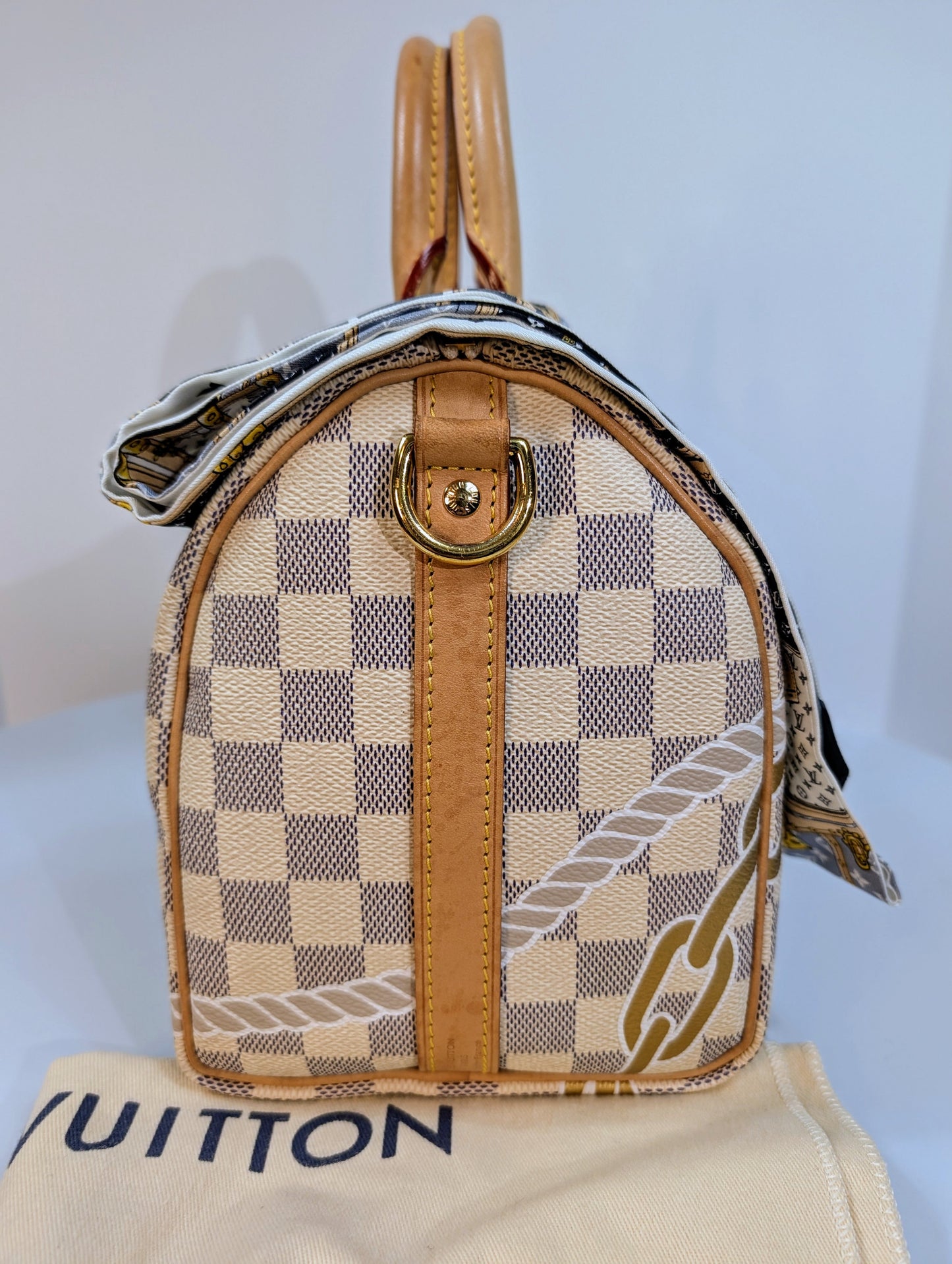 Louis Vuitton Nautical Damier Azur Speedy 25 Bandoulière with Bandeau