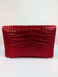 Judith Leiber   Red Alligator Shoulder Bag Clutch