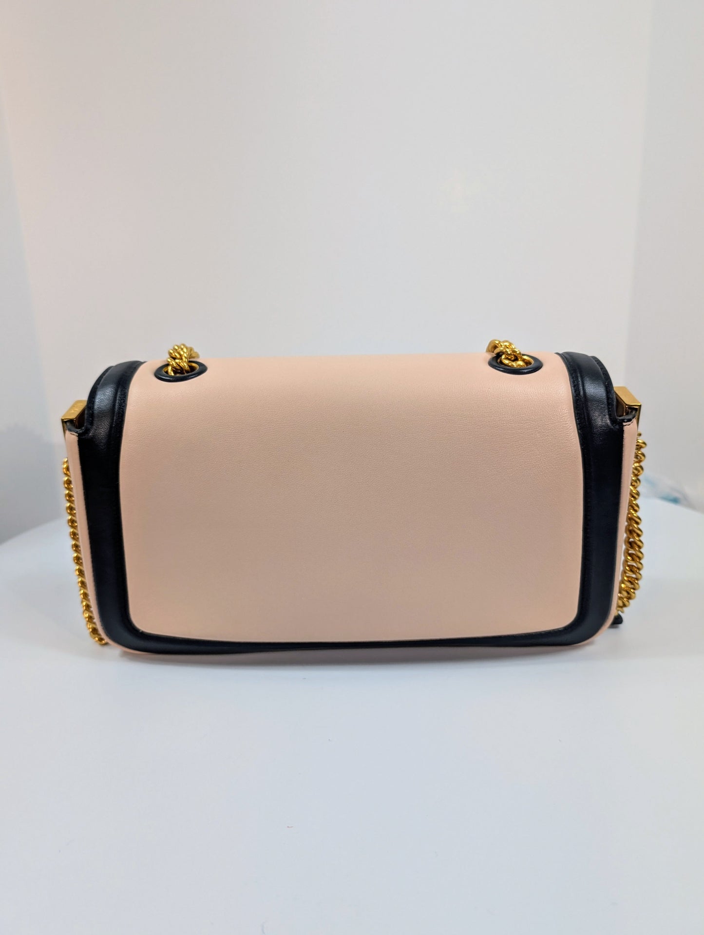 Fendi Bicolor Light Pink and Black Baguette Bag