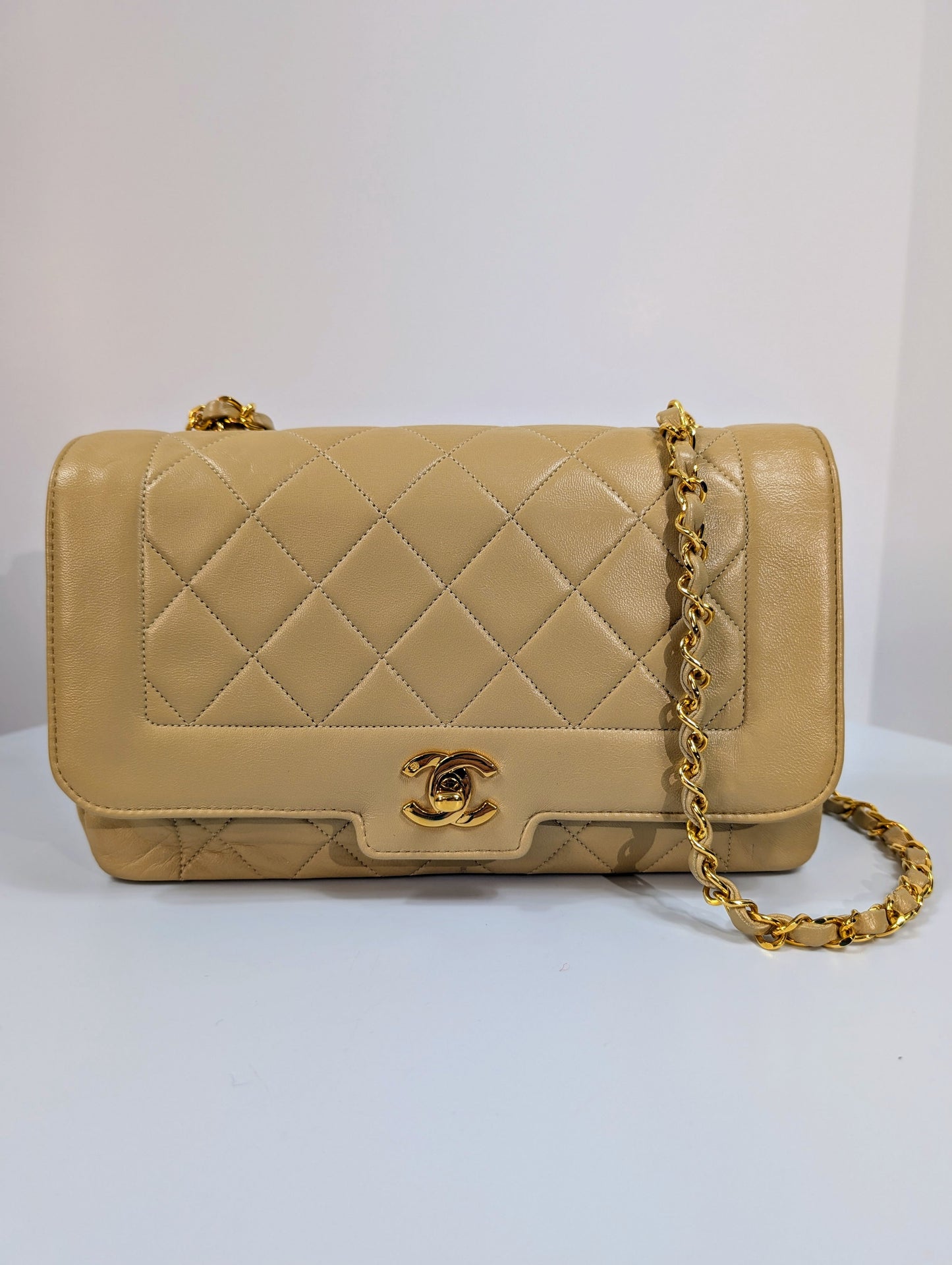 Chanel   (1 series) Beige Classic Early Diana Single Flap Bag
