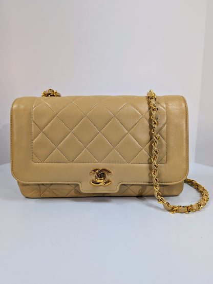 Chanel   (1 series) Beige Classic Early Diana Single Flap Bag