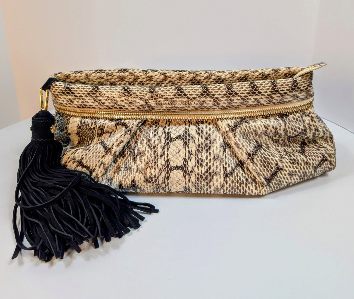 Jimmy Choo Rilley Clutch Bag in Natural Python