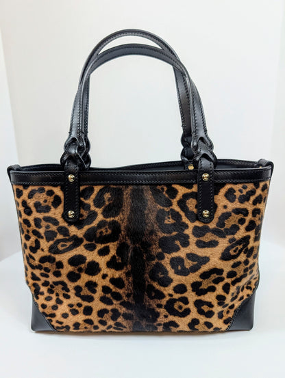 Gucci   Horsebit 1955 Small Tote Bag in Leopard Print Calf Hair