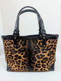 Gucci   Horsebit 1955 Small Tote Bag in Leopard Print Calf Hair