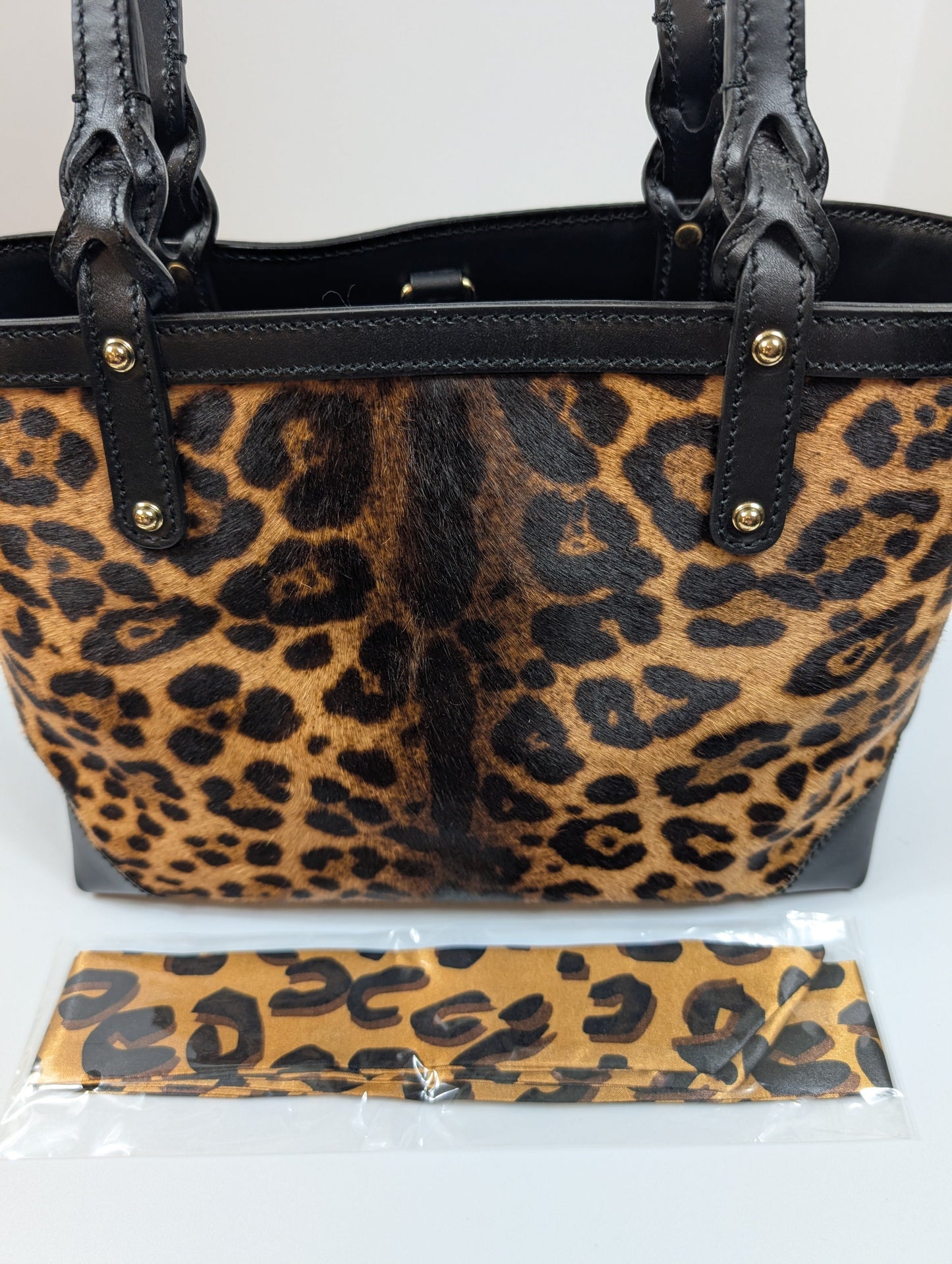 Gucci   Horsebit 1955 Small Tote Bag in Leopard Print Calf Hair