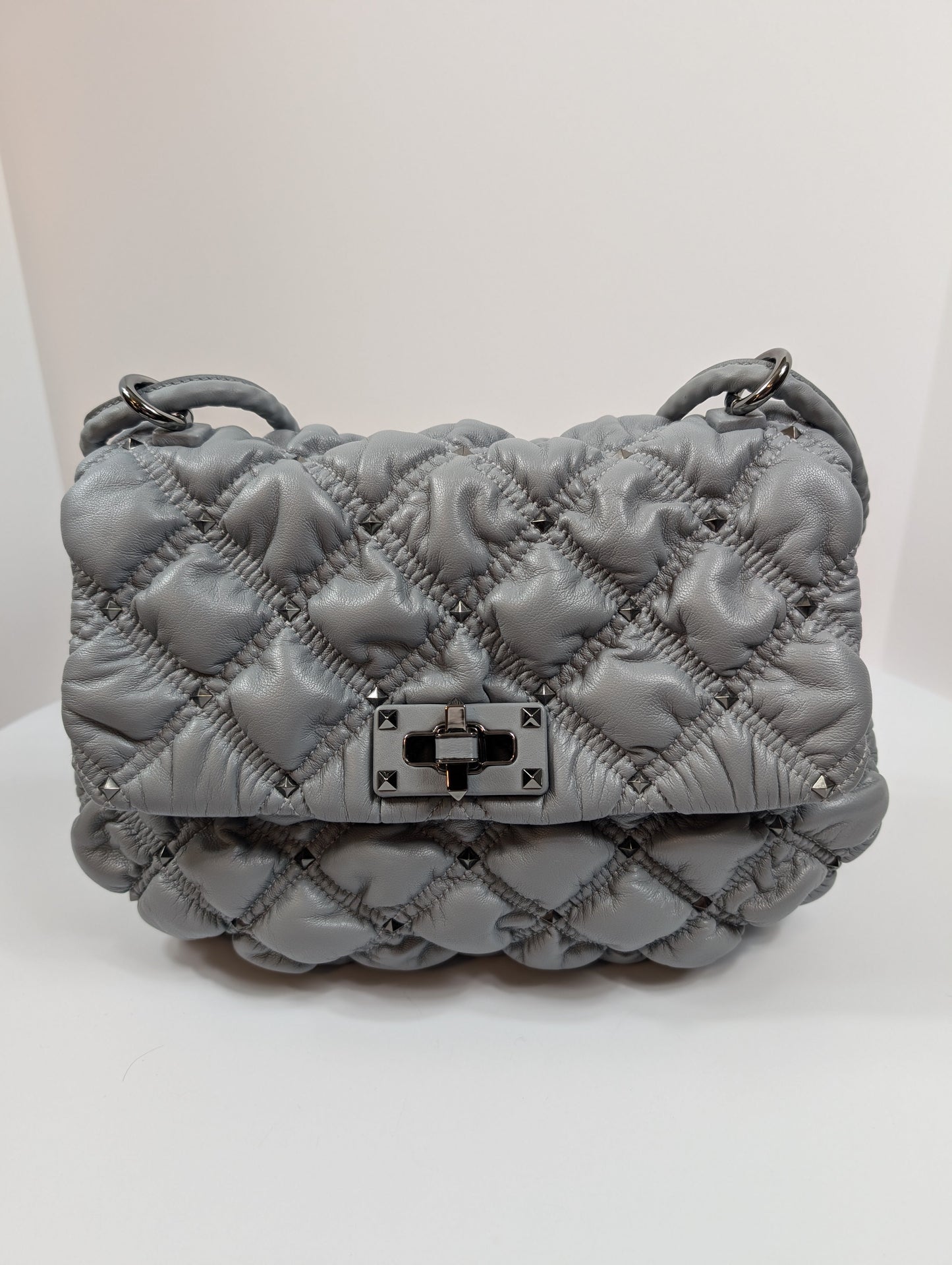 Valentino Garavani Blue/Grey Roman Stud Shoulder Bag
