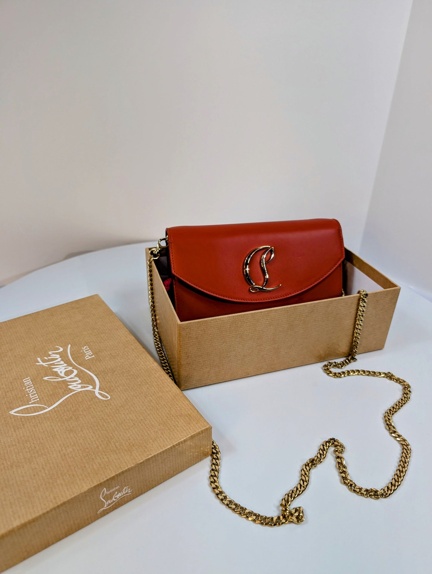 Christian Louboutin Burnt Orange Loubiclutch Clutch