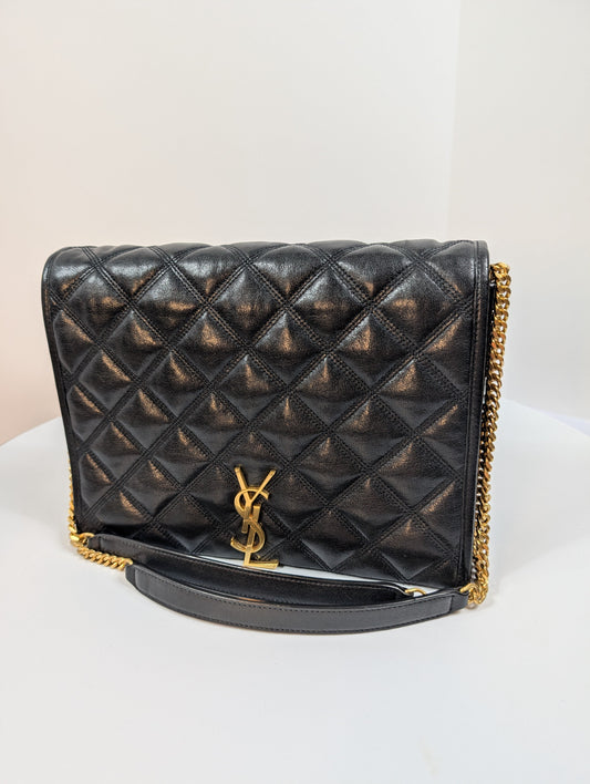 Saint Laurent YSL Black Quilted Leather Niki Shoulder Bag