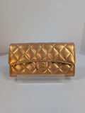 Chanel Classic Quilted Rose Gold Clutch