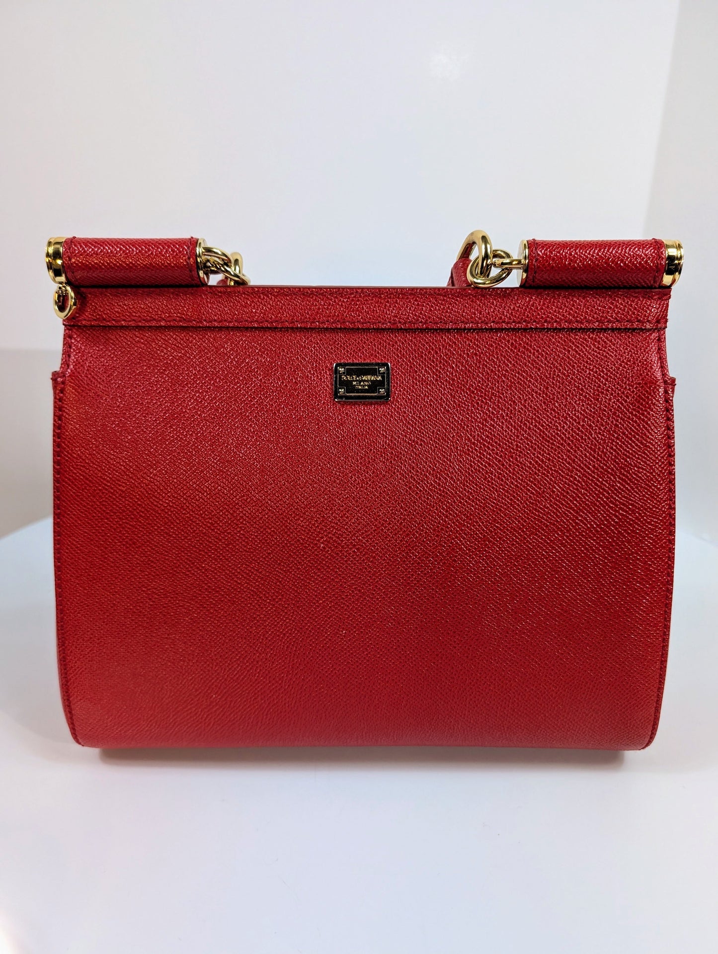 Dolce & Gabbana Red Sicily Bag with Carriage Embellishment