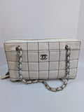 Chanel   White Chocolate Bar/Camera Shoulder Bag