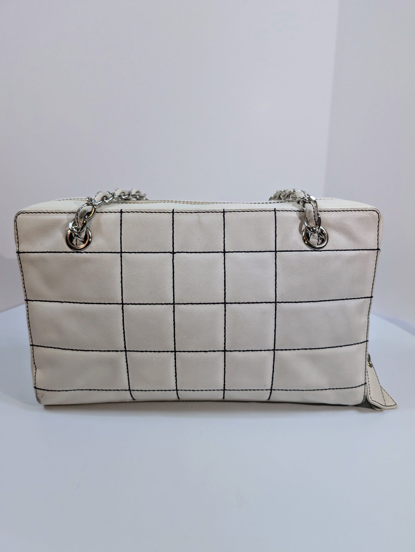 Chanel   White Chocolate Bar/Camera Shoulder Bag