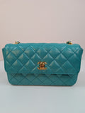 Chanel   Teal Mini Rectangular Flap Bag