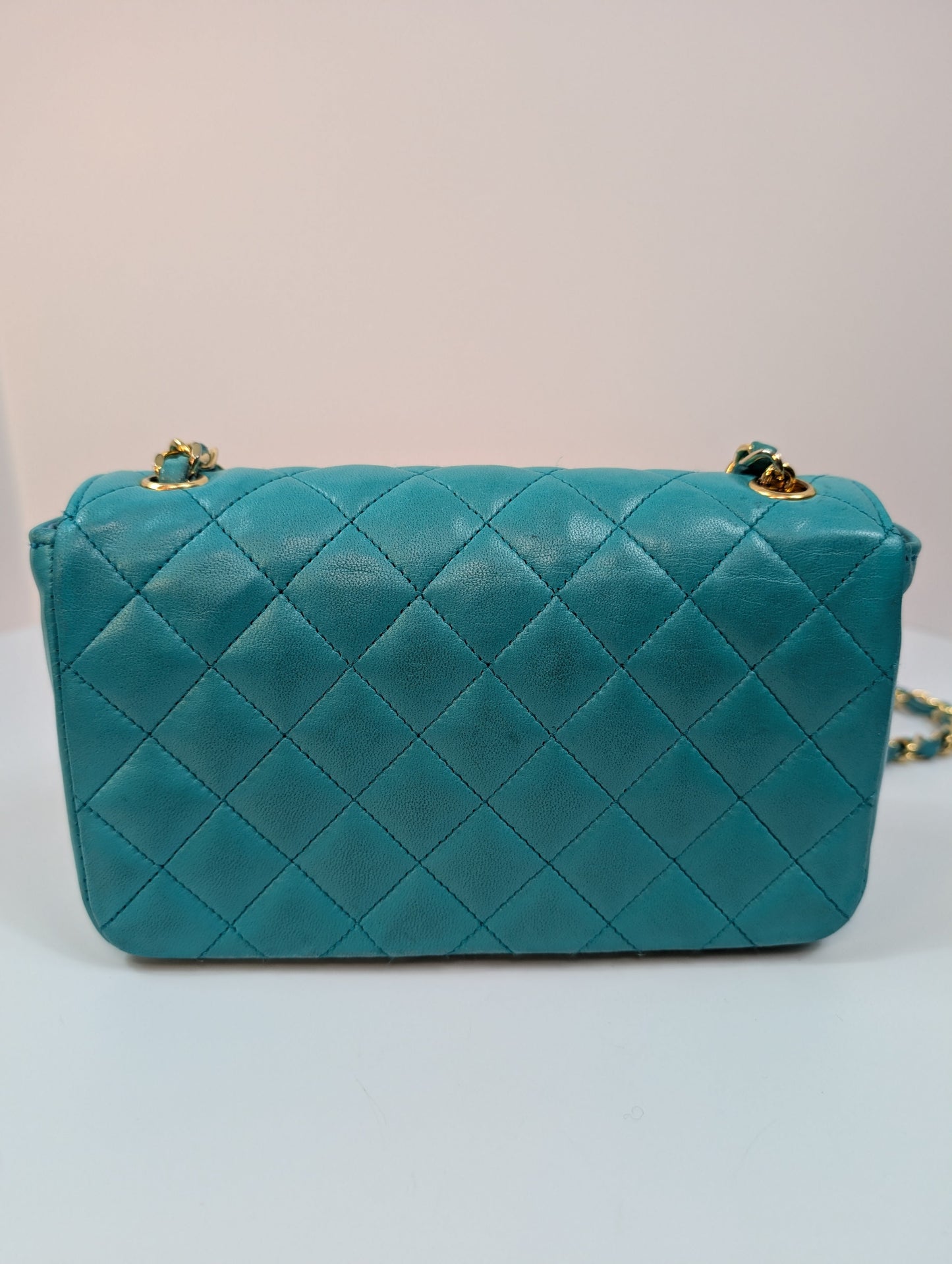 Chanel   Teal Mini Rectangular Flap Bag