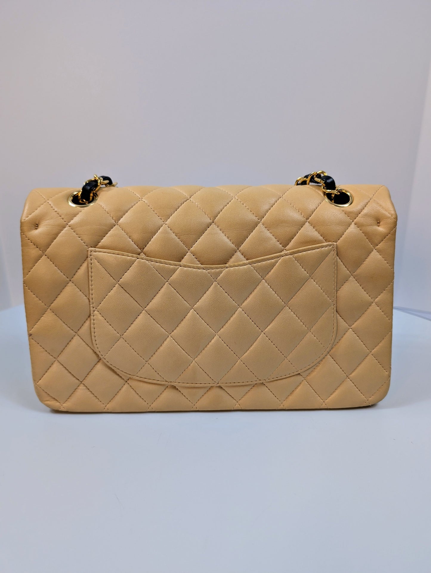 Chanel Rare   Classic Double Flap Bag in Pale Yellow Lambskin with Black Hardware
