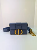 Dior Blue Caro Chain Pouch (Mini Box Bag)